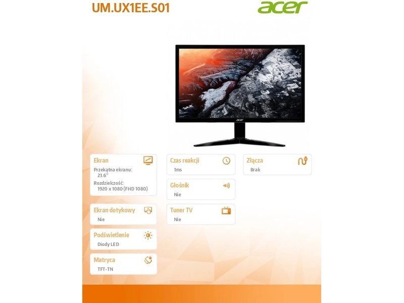 Acer Monitor 24 Inch Kg241qsbiip Um Ux1ee S01 01 Ee