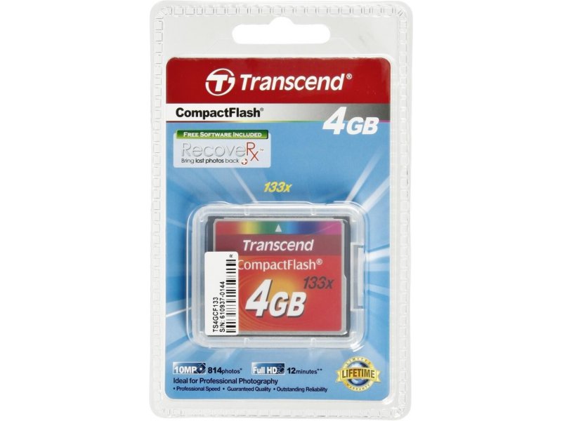 Карта памяти transcend compact flash standard ts8gcf133 8gb