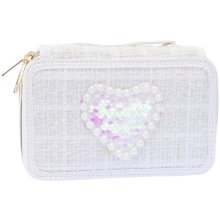 Nice Tweed pencil case 3 levels white