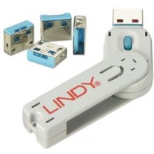 LINDY USB Portschlösser 4xBlau mit Schlüssel