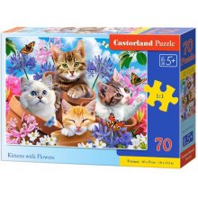 Castor Puzzle 70 elements Kittens in Flowers