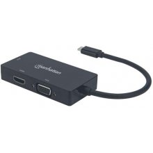 Manhattan USB-C 3in1 Multiport Konverter DVI...