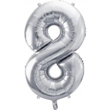 PartyDeco Foil Balloon, nr 8, 35 cm