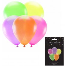 PartyDeco Balloons, 5 pc, 25 cm, neon