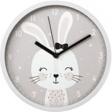 Hama Lovely Bunny Quartz clock Circle Grey...