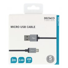 Deltaco USB Sync/Charging Cable, braided...