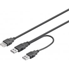 Deltaco USB power cable Y cable, 2xType A...