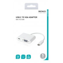 DELTACO TYPE C TO VGA+PD 60W