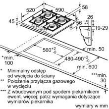 Плита BOSCH Gas glass hob PPP6A2I40