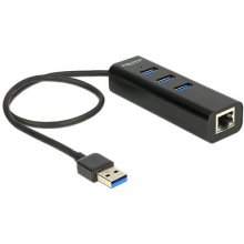 DELOCK USB-HUB 3-Port USB3.0, +1x Gigabit...