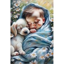 Norimpex Diamond Mosaic - Baby and Puppy