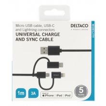DELTACO Universal Charge and Sync cable, 1m...
