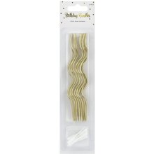 PartyDeco Birthday candles curl, gold, 8 pc
