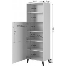 Cama MEBLE Cabinet ABETO 60x40x176,5 cm...