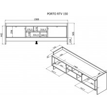 Cama MEBLE Cama RTV PORTO 2D cabinet...