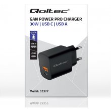 QOLTEC GaN POWER PRO charger 1xUSB C, 1xUSB...