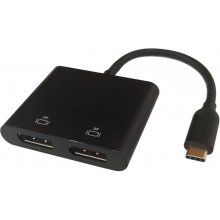 Deltaco USB-C MST Hub 2x 4K/60Hz, DP x 2...