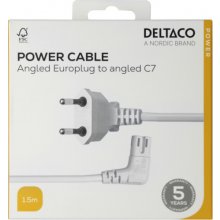 Deltaco Power cord CEE 7/16 - C7 angled...