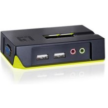 LevelOne 2-Port USB VGA KVM Switch, audio...