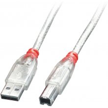 LINDY CABLE USB2 A-B 0.2M/TRANSPARENT 41750