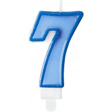 PartyDeco Birthday candle, number 7, blue, 7...