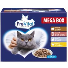 PREVITAL Cat Food Megabox with Lamb, Beef...