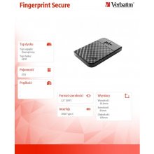 Жёсткий диск VERBATIM Fingerprint Secure 2TB...
