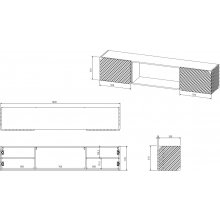 Cama MEBLE Cama RTV cabinet LARA 183x35x37...