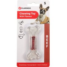 Flamingo beef flavored chew toy for dogs 8cm