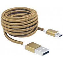 Sbox USB AM TO MICRO 5P TEXTILE CABLE gold...