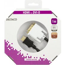 DELTACO Kaabel HDMI - DVI, must, 1.0m...