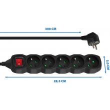 Esperanza ELK215K Power strip 5GN/3M Black