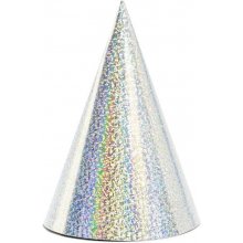 PartyDeco Holographic party hats, silver...