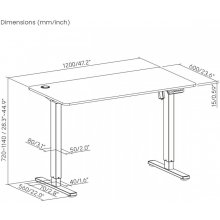 Maclean Electric desk, 120x60cm adjustable...