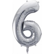 PartyDeco Foil Balloon, nr 6, 35 cm