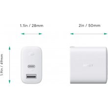 Aukey PA-F3S White Wall Charger 2xUSB Power...