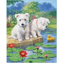 Norimpex Diamond mosaic - Dogs by the pond
