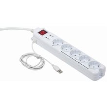 UPS Gembird PCW-MS2G surge protector White 5...