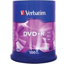Verbatim 1x100 DVD+R 4,7GB 16x Speed, matt...