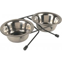 Trixie Set of steel bowls with raised base...