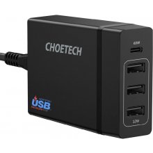 Charger CHOETECH 3x USB Type-A + Type-C:...