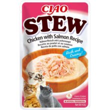 Ciao Stew Chicken Salmon märgtoit kassidele...