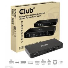 Club 3D Club3D KVM Switch 4K60Hz 2x USB-C>...