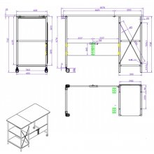 Maclean Loft Folding Desk MC-411 White &...