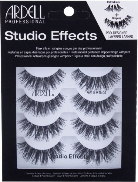 Ardell Studio Effects Wispies Black 4pc - False Eyelashes for Women Yes -  