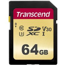 TRANSCEND SDXC 500S 64GB Class 10 UHS-I U3...