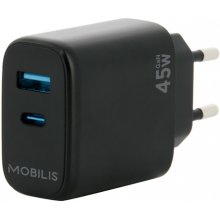 MOBILIS WALL CHARGER - 45W - 1 USB A + 1 USB...