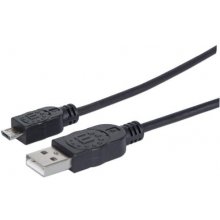 MANHATTAN USB Kabel A -> micro B St/St 1.80m...