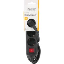 Deltaco Earthed power strip with power...