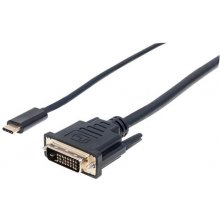 Manhattan USB Typ C auf DVI-Adapterkabel 2m...